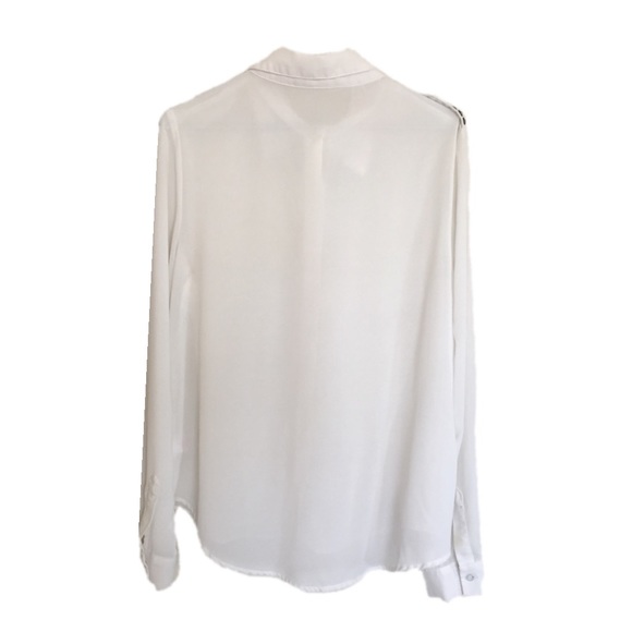 Annabelle•Sheer White Button ⬇️ w/ Studded Collar - Picture 5 of 7